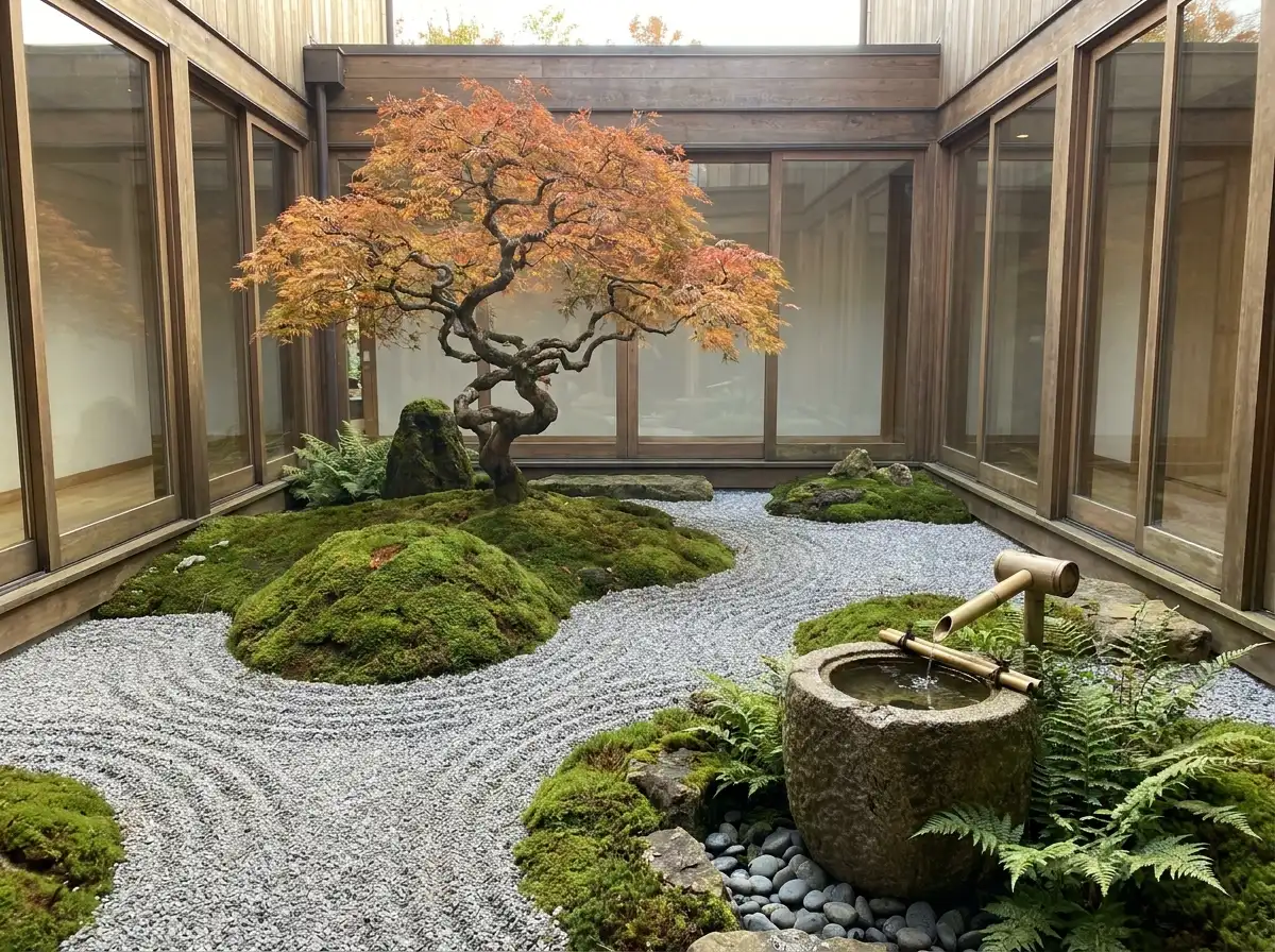 Zen Courtyard Gardens & Contemplative Water Courts - Rowui Architecture