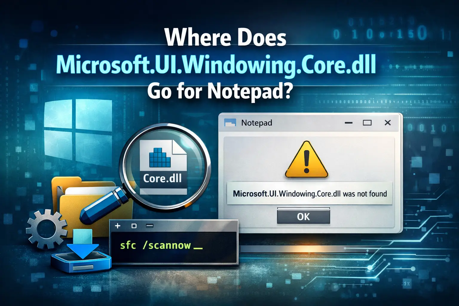 Where Does Microsoft.UI.Windowing.Core.dll Go for Notepad?